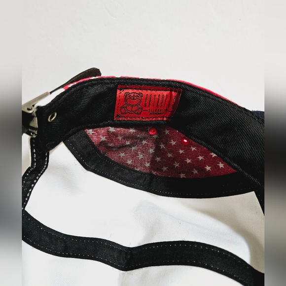 Entree LS Cap Red/White Navy Star Pattern Print Adjustable Buckle Hat - Picture 10 of 11